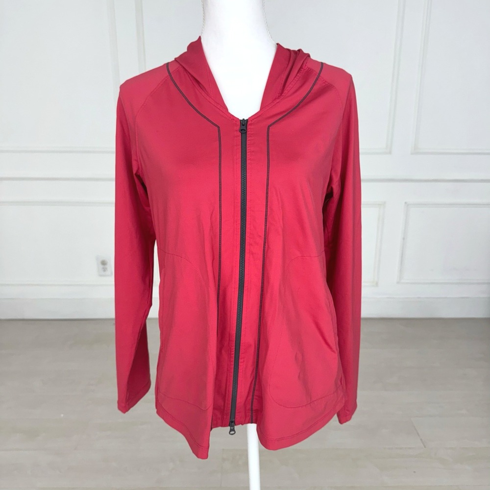 Soma Full Zip Hoodie Women Medium Pink Athletic Performance Lightweight Jacket